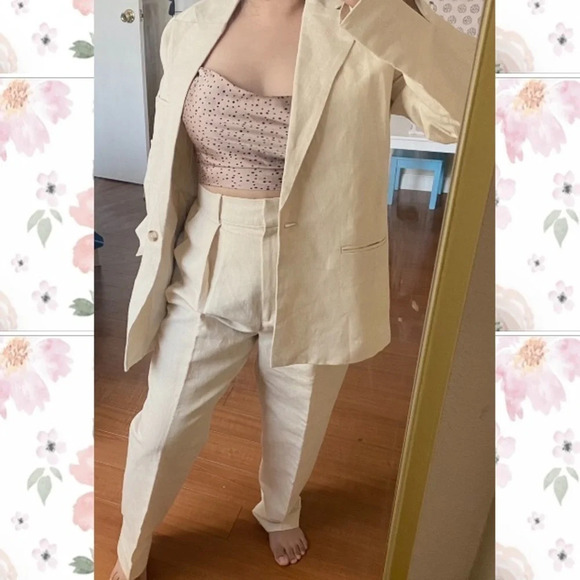 Rachael Wang Oversized‎ oatmeal blazer neutral size Small - Picture 4 of 7